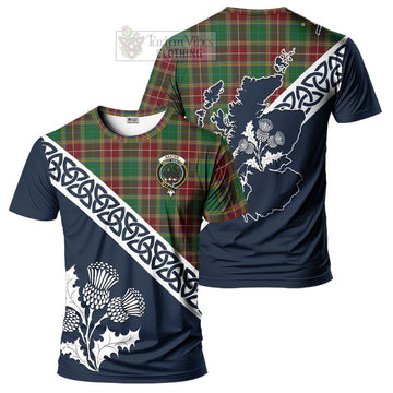 Baxter Tartan T-Shirt Featuring Thistle and Scotland Map