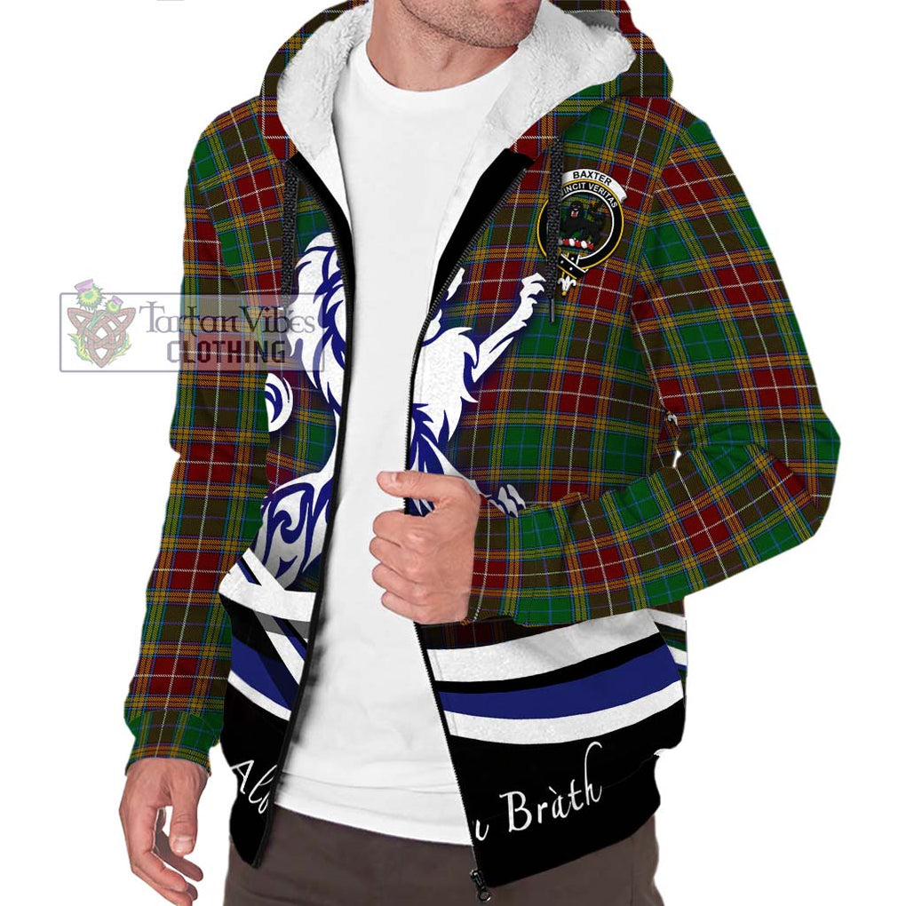 Baxter Tartan Sherpa Hoodie with Alba Gu Brath Regal Lion Emblem Unisex S - Tartanvibesclothing Shop