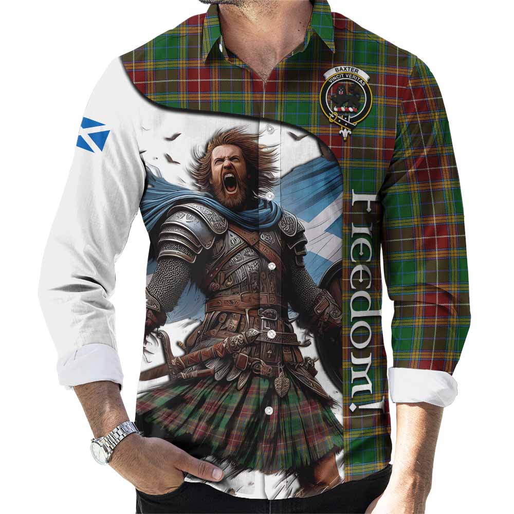 Tartan Vibes Clothing Baxter Crest Tartan Long Sleeve Button Shirt Inspired by the Freedom of Scottish Warrior