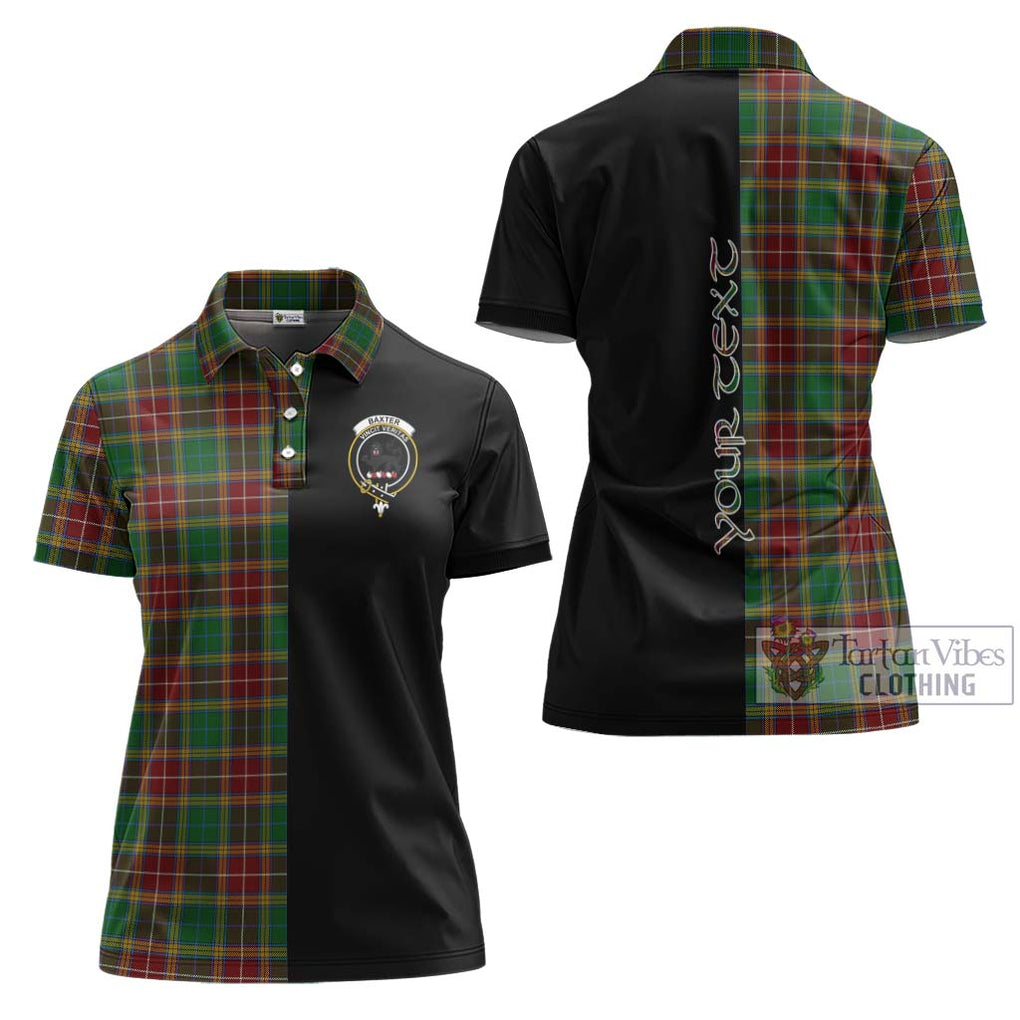 Baxter Tartan Women's Polo Shirt with Family Crest and Half Of Me Style Women - Tartanvibesclothing Shop