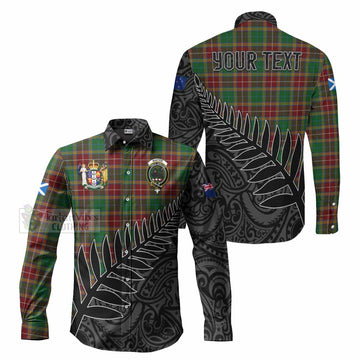 Baxter Crest Tartan Long Sleeve Button Shirt with New Zealand Silver Fern Half Style