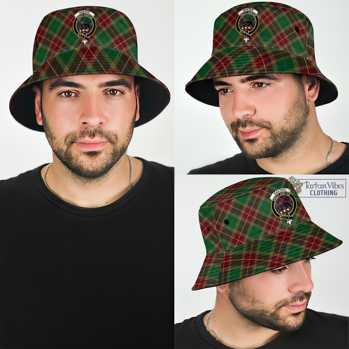 Tartan Vibes Clothing Baxter Tartan Bucket Hat with Family Crest