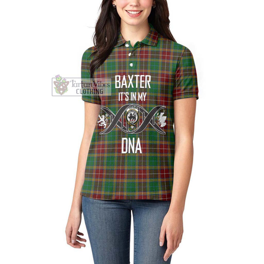 Baxter Tartan Women's Polo Shirt with Family Crest DNA In Me Style Women - Tartanvibesclothing Shop