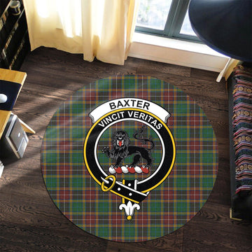 Baxter Tartan Round Rug with Family Crest