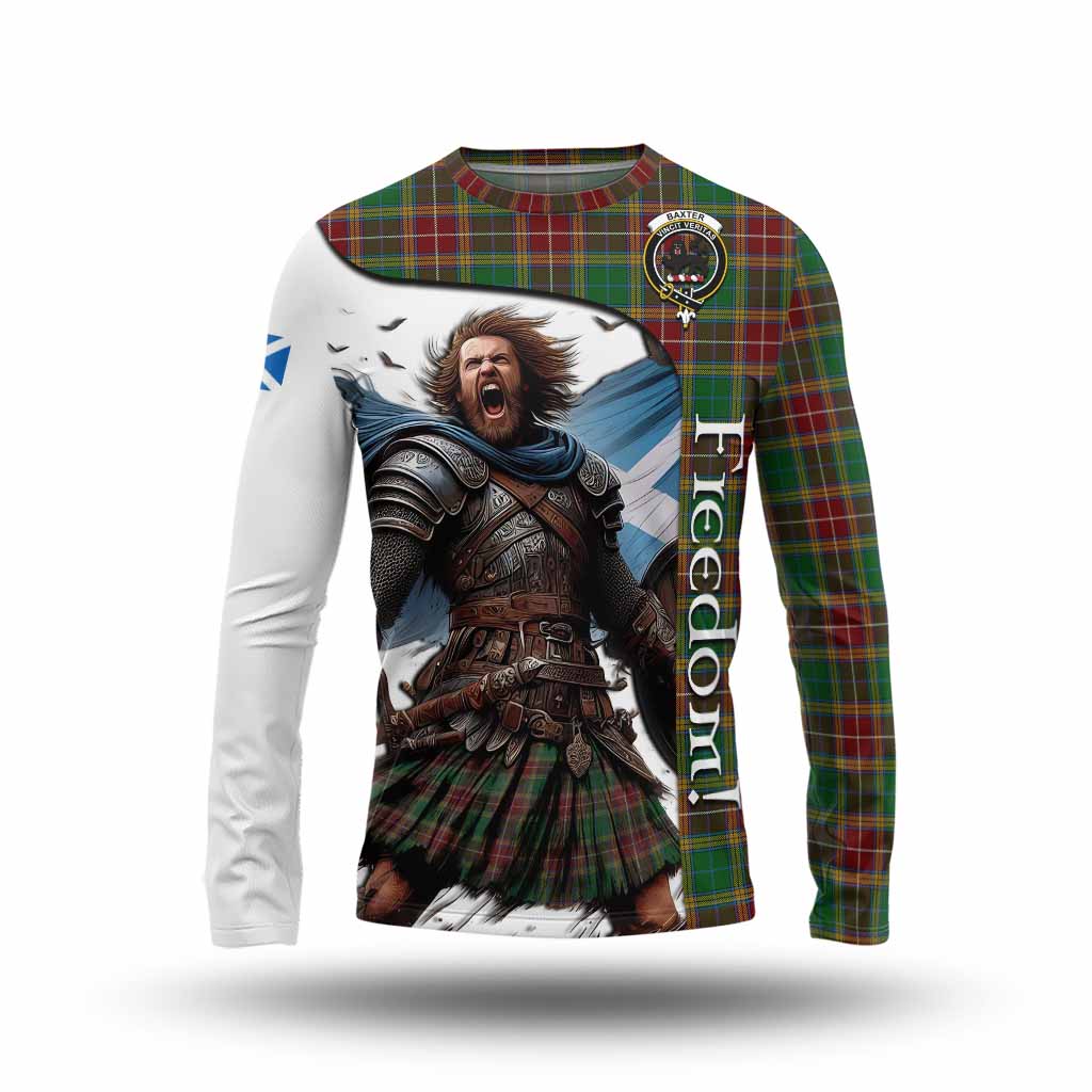 Tartan Vibes Clothing Baxter Crest Tartan Long Sleeve T-Shirt Inspired by the Freedom of Scottish Warrior