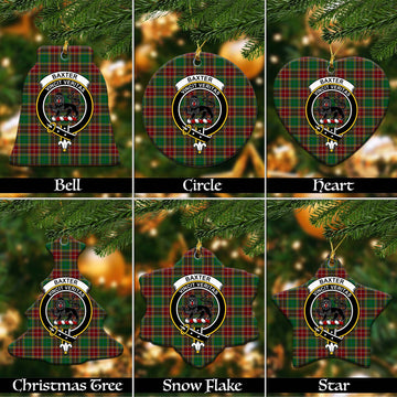 Baxter Tartan Christmas Ceramic Ornaments with Family Crest