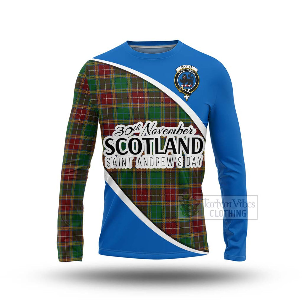 Tartan Vibes Clothing Baxter Family Crest Tartan Long Sleeve T-Shirt Celebrate Saint Andrew's Day in Style