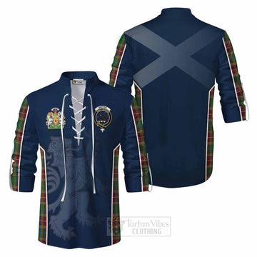 Baxter Tartan Ghillie Kilt Shirt with Family Crest and Lion Rampant Vibes Sport Style