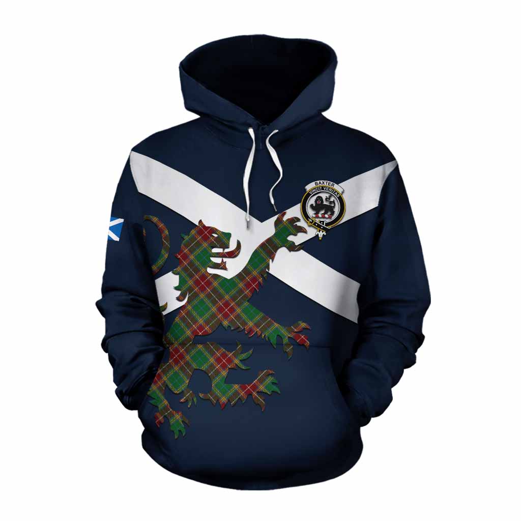 Tartan Vibes Clothing Baxter Tartan Lion Rampant Cotton Hoodie Proudly Display Your Heritage with Alba Gu Brath and Clan Name