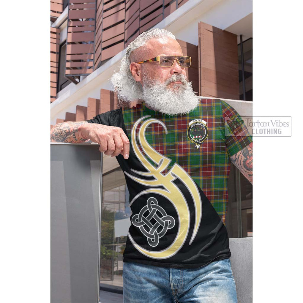 Tartan Vibes Clothing Baxter Tartan Cotton T-shirt with Family Crest and Celtic Symbol Style