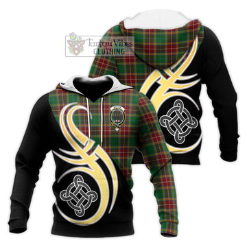 Baxter Tartan Knitted Hoodie with Family Crest and Celtic Symbol Style