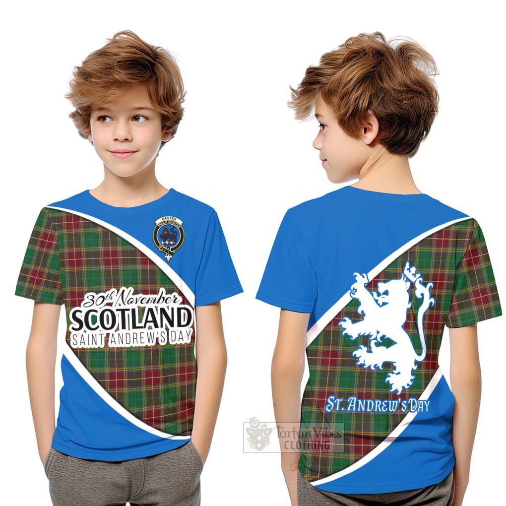 Tartan Vibes Clothing Baxter Family Crest Tartan Kid T-Shirt Celebrate Saint Andrew's Day in Style