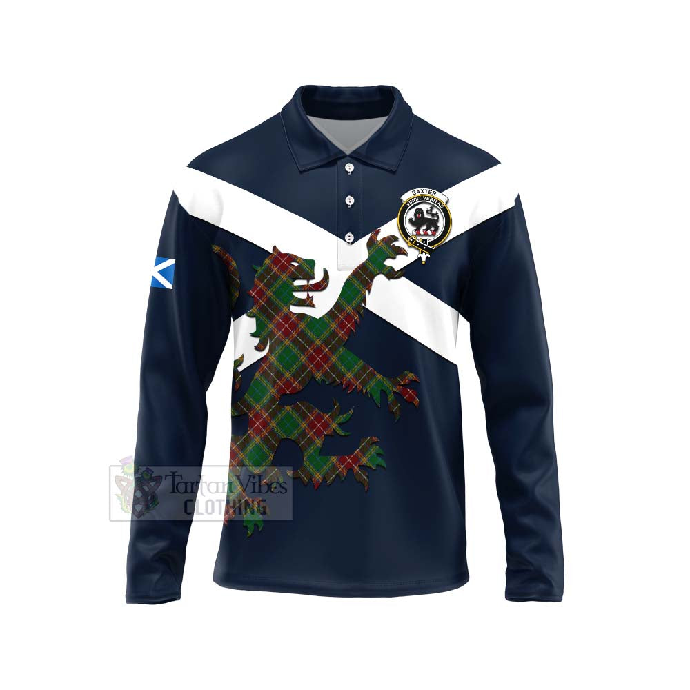 Tartan Vibes Clothing Baxter Tartan Lion Rampant Long Sleeve Polo Shirt – Proudly Display Your Heritage with Alba Gu Brath and Clan Name