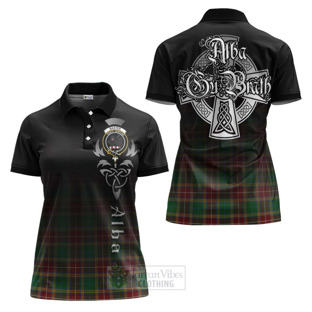 Tartan Vibes Clothing Baxter Tartan Women's Polo Shirt Featuring Alba Gu Brath Family Crest Celtic Inspired