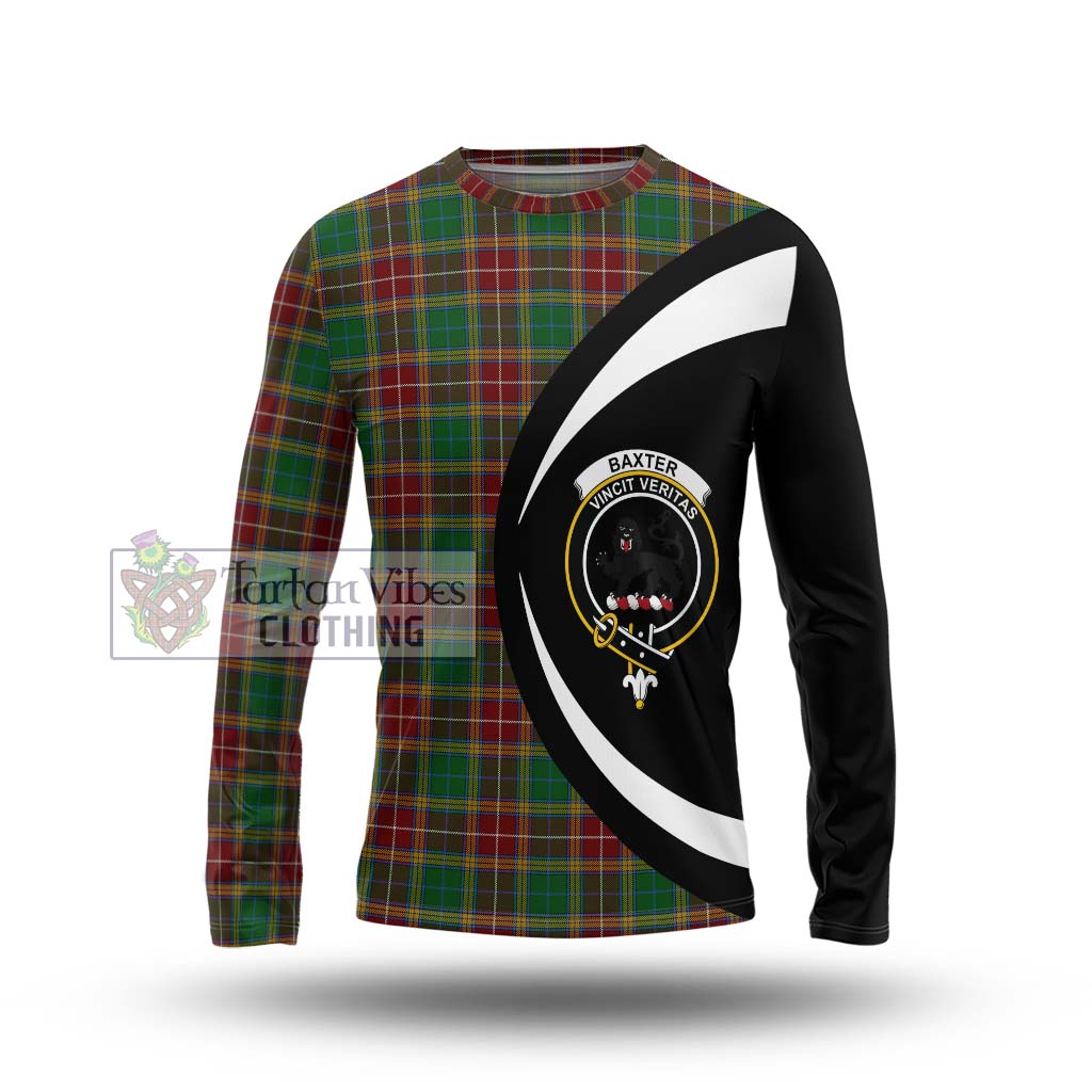 Baxter Tartan Long Sleeve T-Shirt with Family Crest Circle Style Unisex - Tartan Vibes Clothing