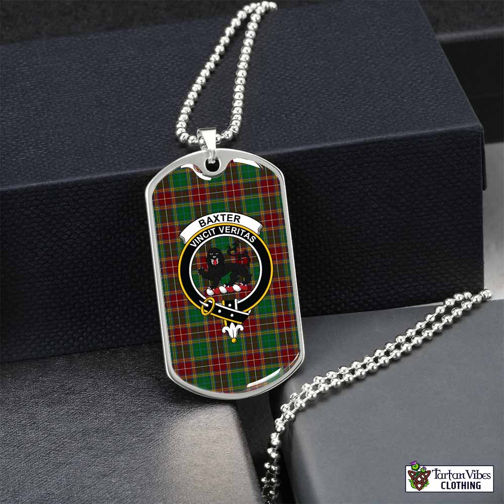 Tartan Vibes Clothing Baxter Tartan Dog Tag Necklace with Family Crest