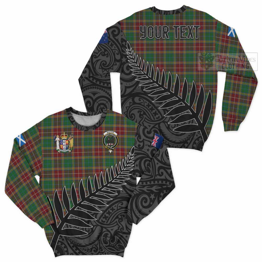 Tartan Vibes Clothing Baxter Crest Tartan Sweatshirt with New Zealand Silver Fern Half Style