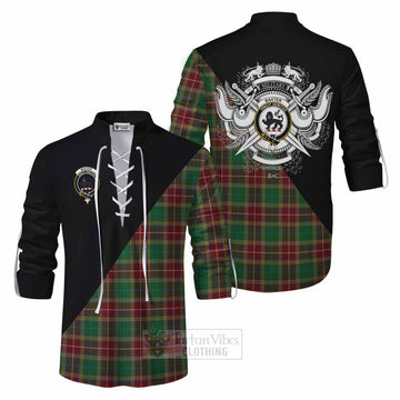 Baxter Tartan Ghillie Kilt Shirt with Family Crest and Military Logo Style