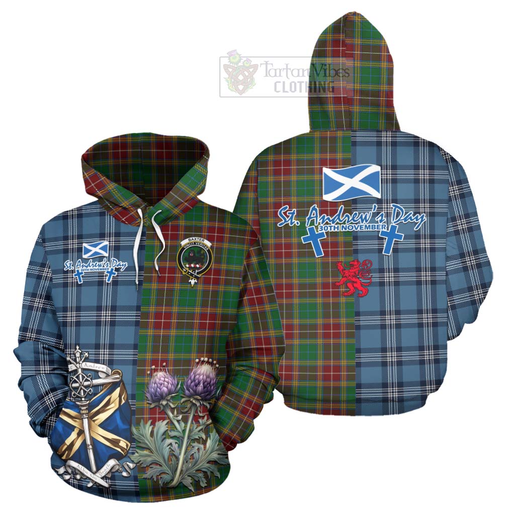 Tartan Vibes Clothing Baxter Tartan Hoodie Happy St. Andrew's Day Half Tartan Style