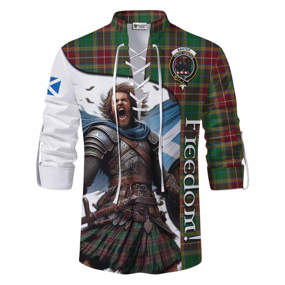 Tartan Vibes Clothing Baxter Crest Tartan Ghillie Kilt Shirt Inspired by the Freedom of Scottish Warrior