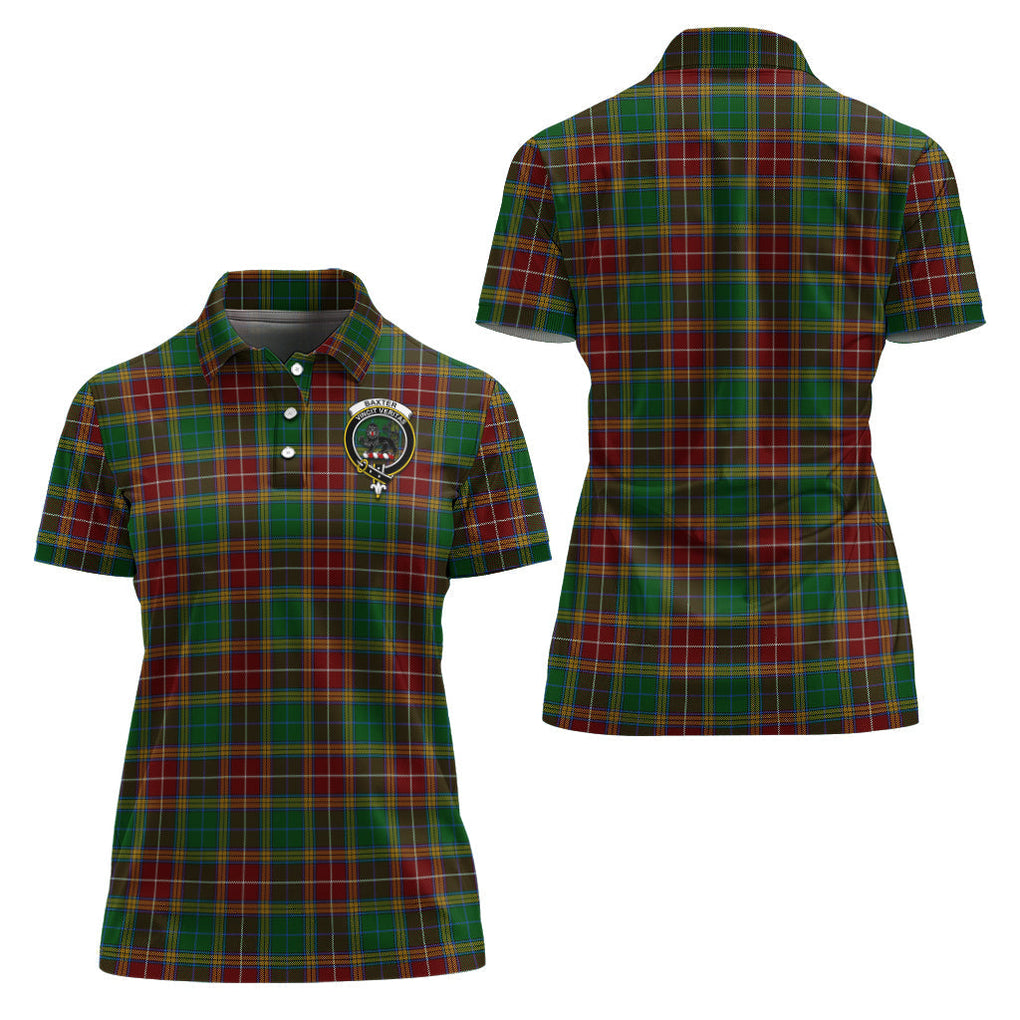 Baxter Tartan Polo Shirt with Family Crest For Women Women - Tartan Vibes Clothing