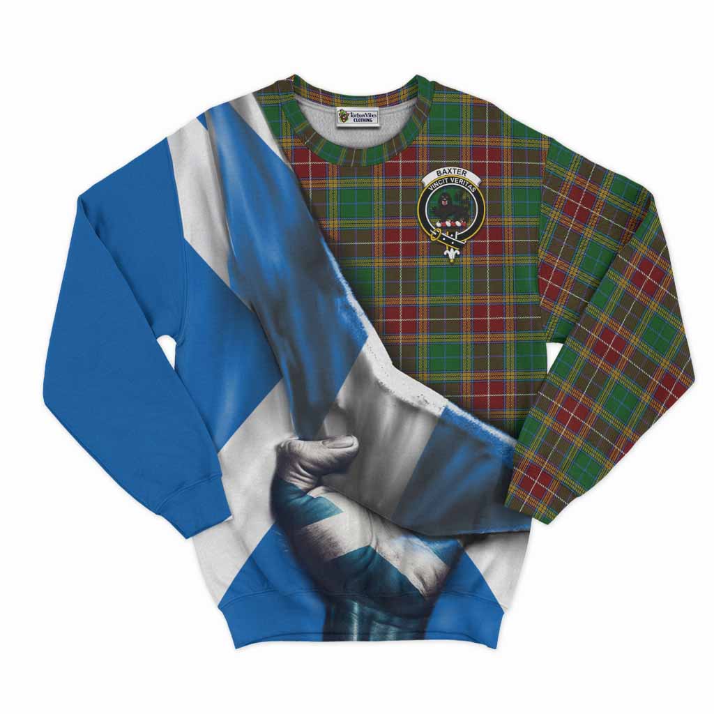 Tartan Vibes Clothing Baxter Tartan Sweatshirt with Family Crest Scotland Patriotic Style