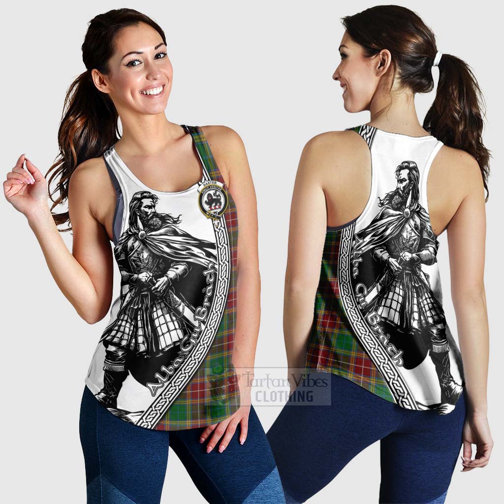 Tartan Vibes Clothing Baxter Tartan Clan Crest Women's Racerback Tanks with Highlander Warrior Celtic Style