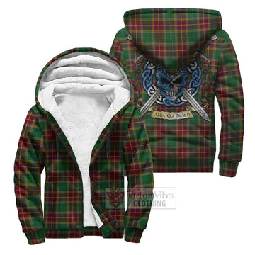 Baxter Tartan Sherpa Hoodie with Family Crest Celtic Skull Style