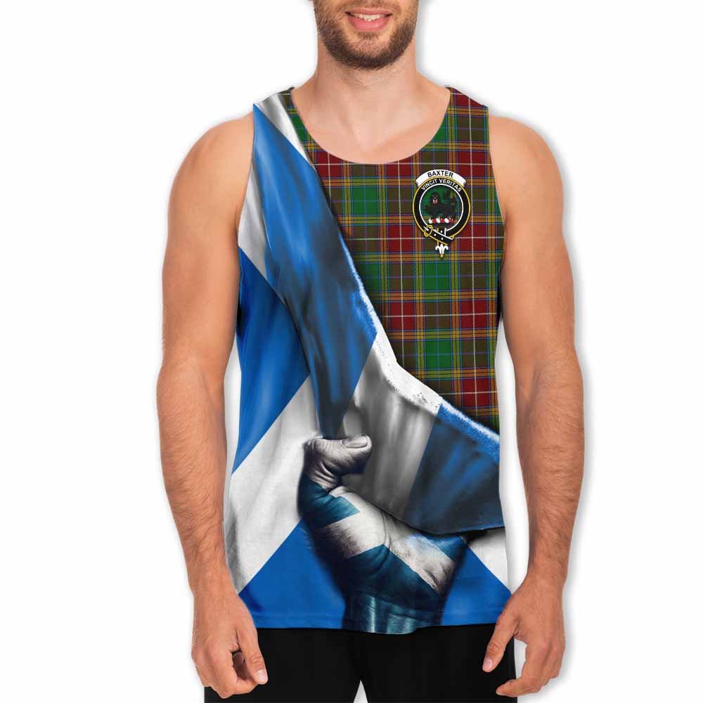 Tartan Vibes Clothing Baxter Tartan Men's Tank Top with Family Crest Scotland Patriotic Style