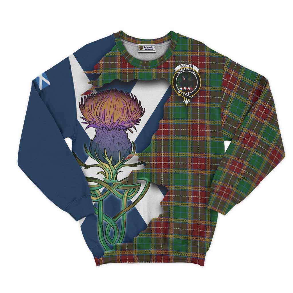 Baxter Tartan Family Crest Sweatshirt Scottish Thistle Celtic Inspired Unisex - Tartan Vibes Clothing