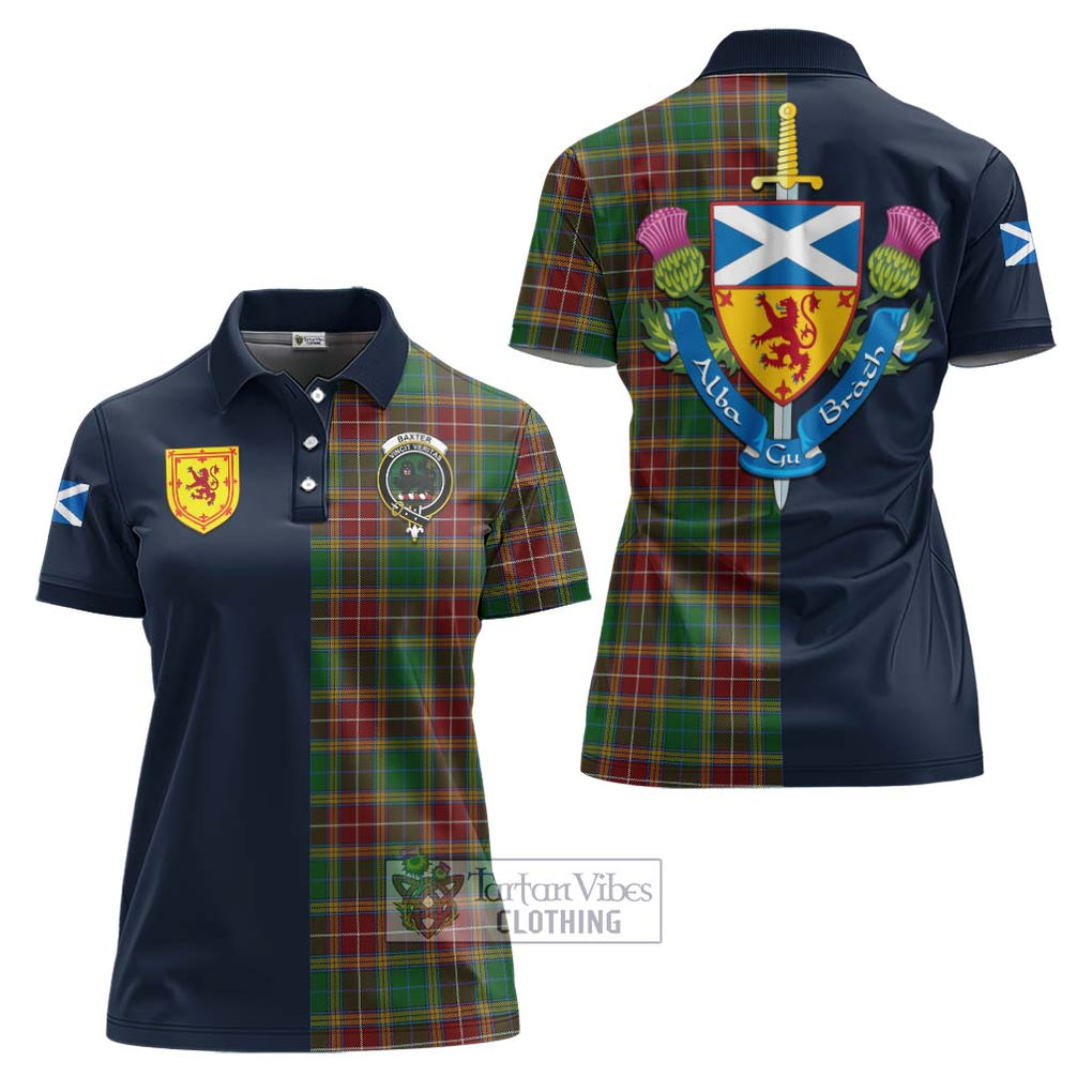 Tartan Vibes Clothing Baxter Tartan Women's Polo Shirt with Scottish Lion Royal Arm Half Style