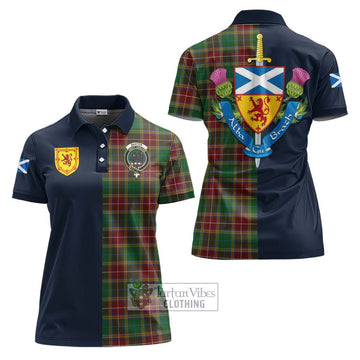 Baxter Tartan Women's Polo Shirt Alba with Scottish Lion Royal Arm Half Style