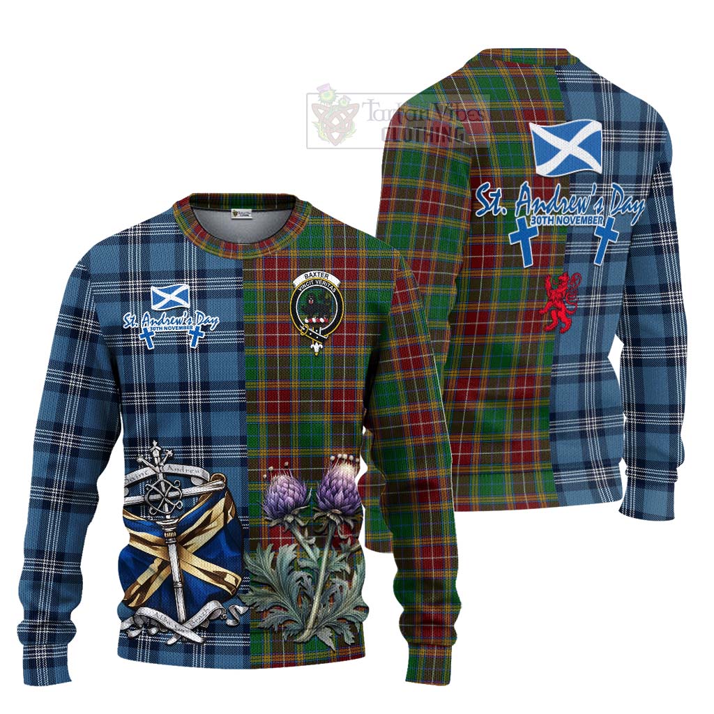 Tartan Vibes Clothing Baxter Tartan Knitted Sweater Happy St. Andrew's Day Half Tartan Style