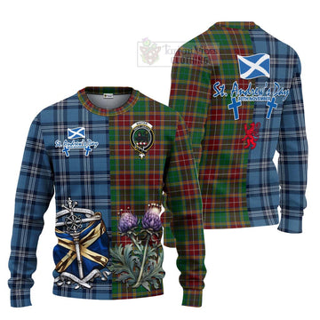 Baxter Tartan Knitted Sweater Happy St. Andrew's Day Half Tartan Style