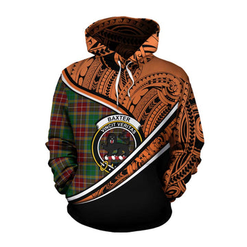 Baxter Crest Tartan Cotton Hoodie with Polynesian Vibes Style - Orange Version