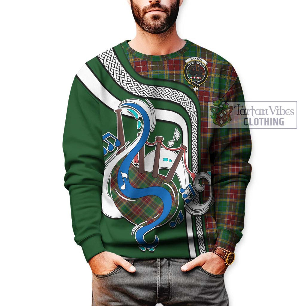 Baxter Tartan Sweatshirt with Epic Bagpipe Style Unisex - Tartanvibesclothing Shop