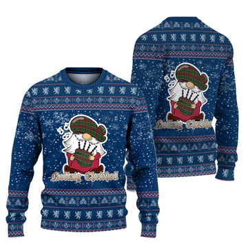 Baxter Clan Christmas Family Ugly Sweater with Funny Gnome Playing Bagpipes