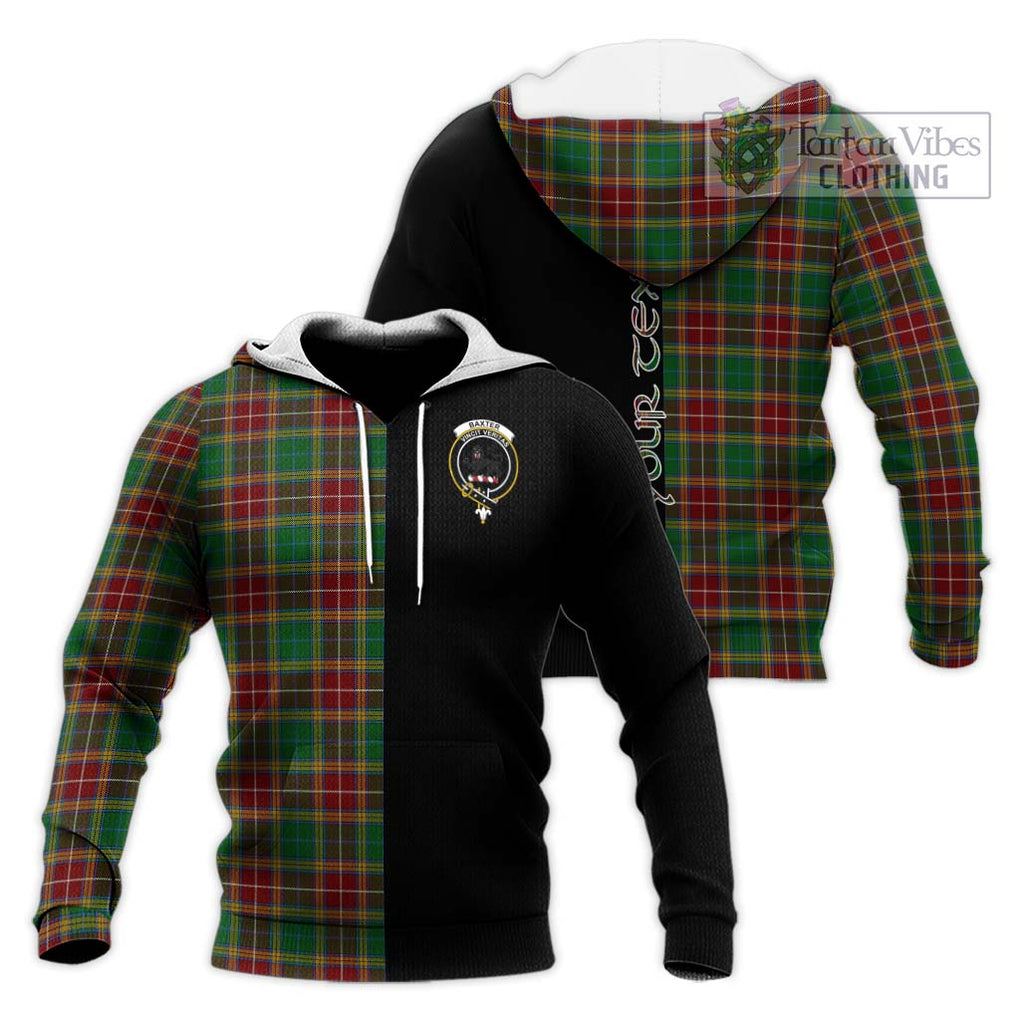 Baxter Tartan Knitted Hoodie with Family Crest and Half Of Me Style Unisex Knitted Pullover Hoodie - Tartanvibesclothing Shop