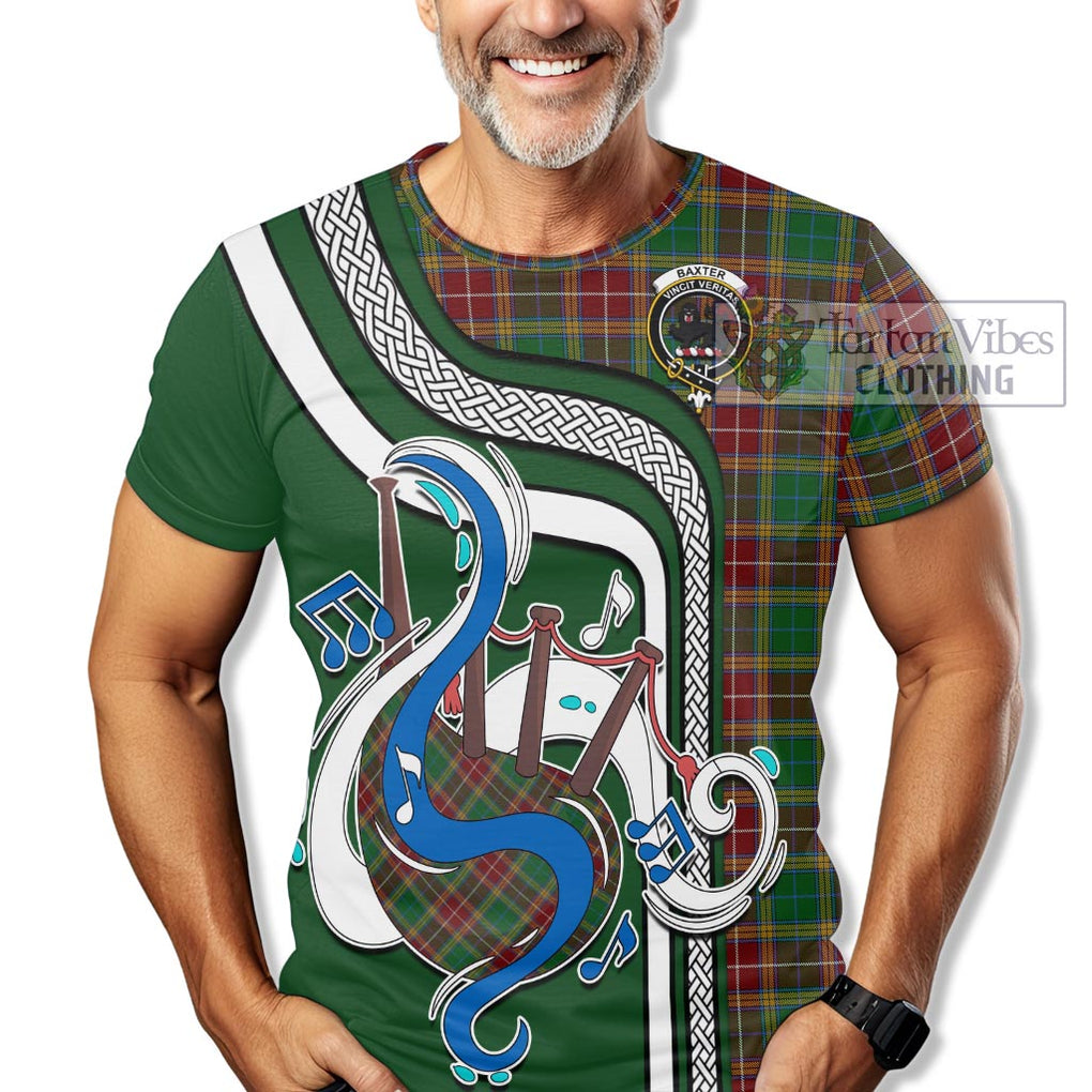 Baxter Tartan T-Shirt with Epic Bagpipe Style Kid's Shirt - Tartanvibesclothing Shop