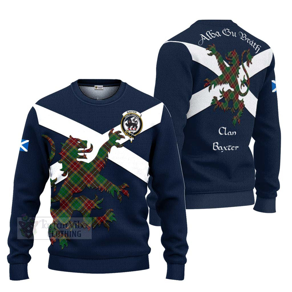 Tartan Vibes Clothing Baxter Tartan Lion Rampant Knitted Sweater – Proudly Display Your Heritage with Alba Gu Brath and Clan Name