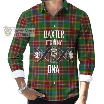 Baxter Tartan Long Sleeve Button Shirt with Family Crest DNA In Me Style Men's Shirt S - Tartan Vibes Clothing