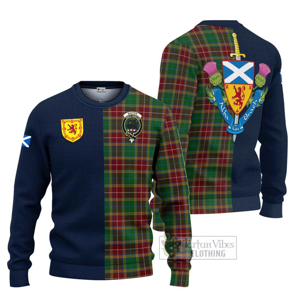 Tartan Vibes Clothing Baxter Tartan Knitted Sweater with Scottish Lion Royal Arm Half Style