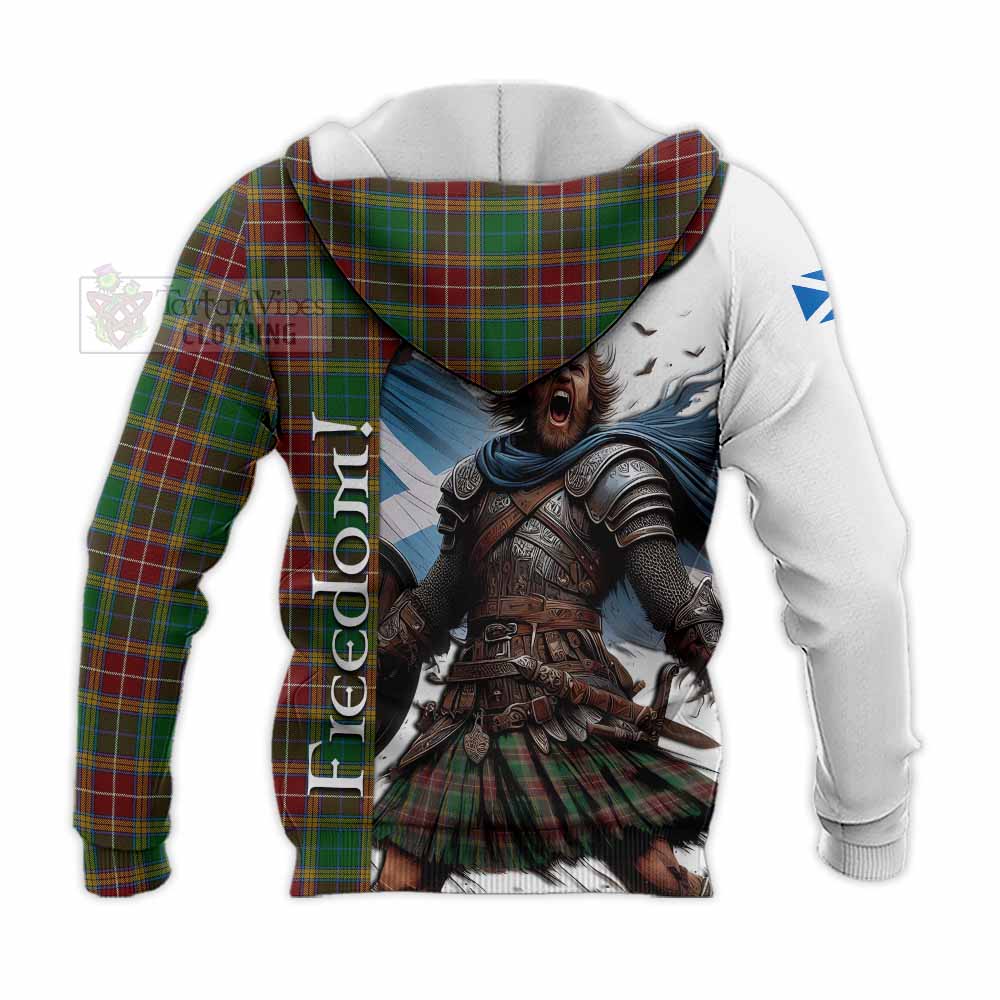 Tartan Vibes Clothing Baxter Crest Tartan Knitted Hoodie Inspired by the Freedom of Scottish Warrior