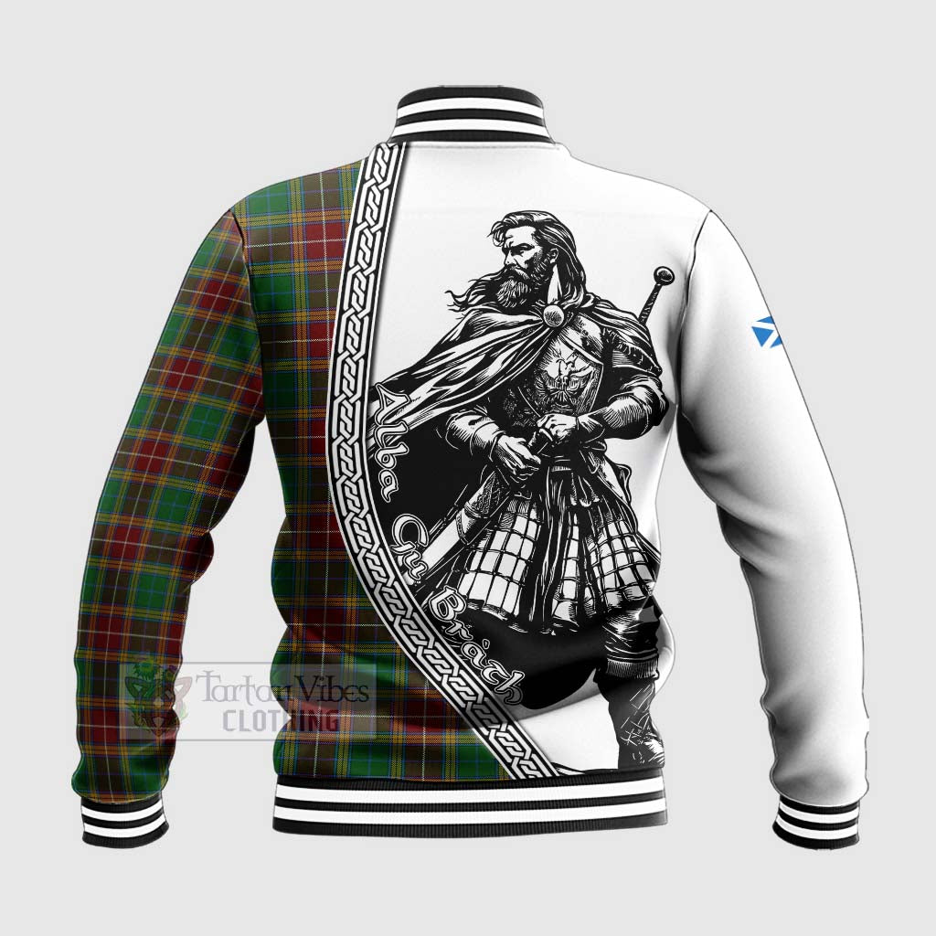 Tartan Vibes Clothing Baxter Tartan Clan Crest Baseball Jacket with Highlander Warrior Celtic Style