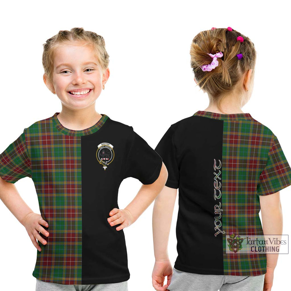 Baxter Tartan Kid T-Shirt with Family Crest and Half Of Me Style - Tartanvibesclothing Shop