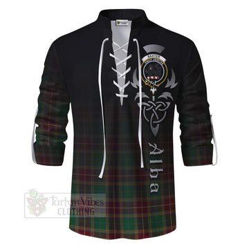 Baxter Tartan Ghillie Kilt Shirt Featuring Alba Gu Brath Family Crest Celtic Inspired