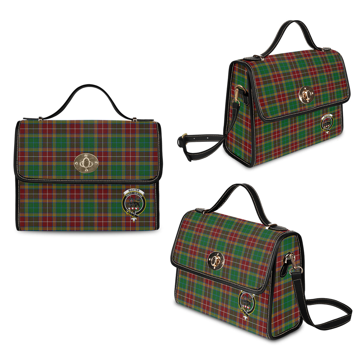 Baxter Tartan Waterproof Canvas Bag with Family Crest - Tartan Vibes Clothing