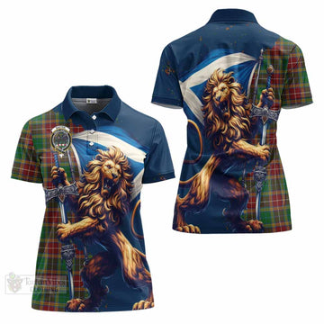 Baxter Tartan Family Crest Women's Polo Shirt with Scottish Majestic Lion