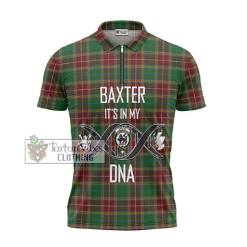 Baxter Tartan Zipper Polo Shirt with Family Crest DNA In Me Style