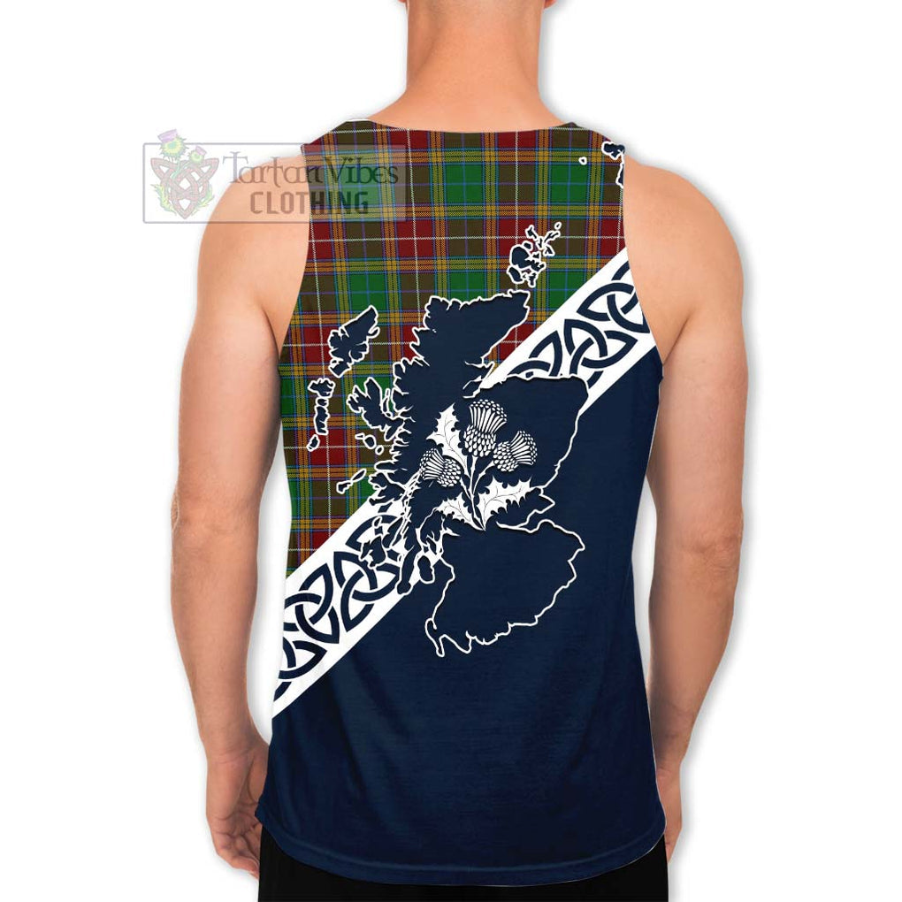 Tartan Vibes Clothing Baxter Tartan Men's Tank Top Featuring Thistle and Scotland Map